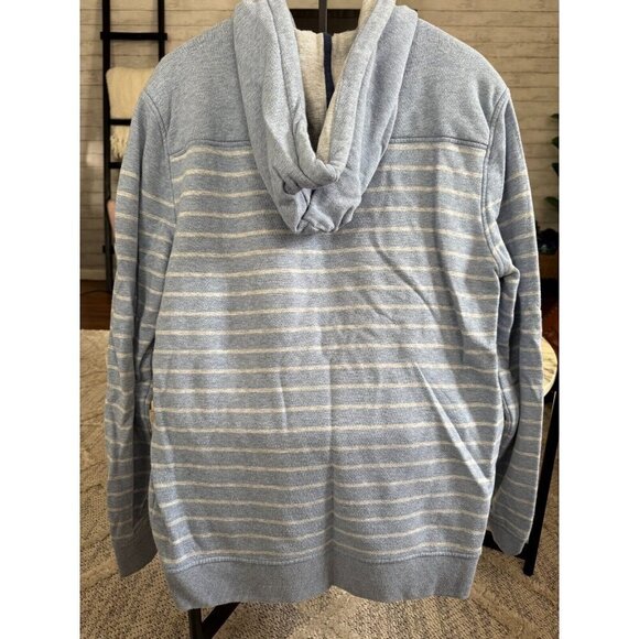 Vineyard Vines Blue White Pullover Washed Striped Hoodie Shep Shirt Mens Size M - Picture 3 of 7